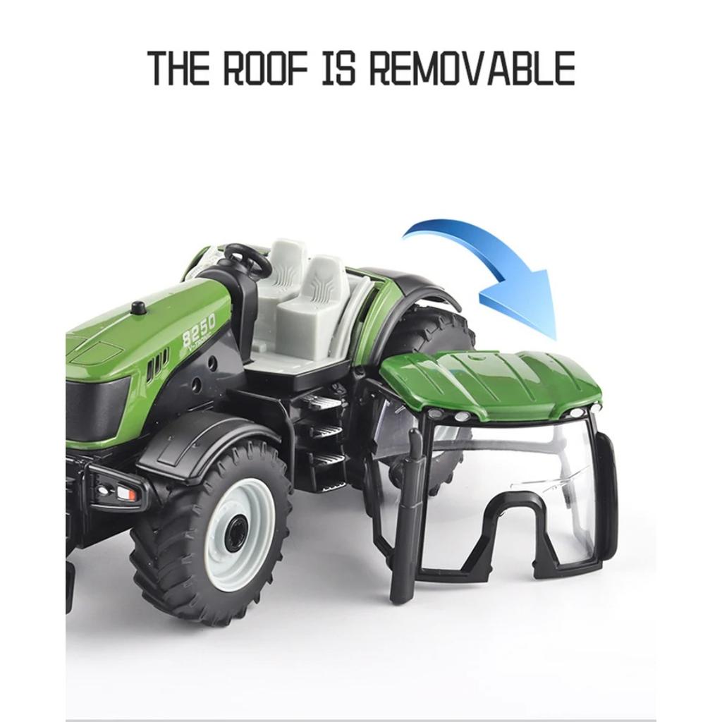 1/30 Alloy Tractor Model Diecast Metal Farming Tool Car Cultivated Land Car Agricultural Vehicles Model with Sound Kids Toy Gift