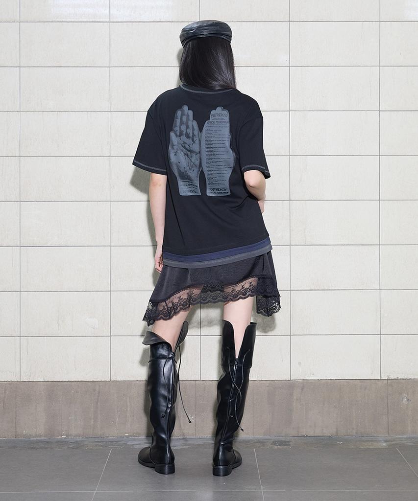 Yusentig Triple Color Block Graphic T-Shirt Black Aw6Me40310