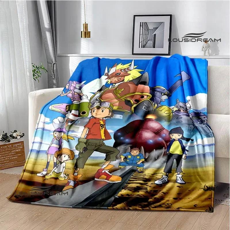 Digimon Cartoon Printed Blanket Flannel Warm Blankets Soft and Comfortable Blanket Bed Linings Cubre Cama Birthday Gift