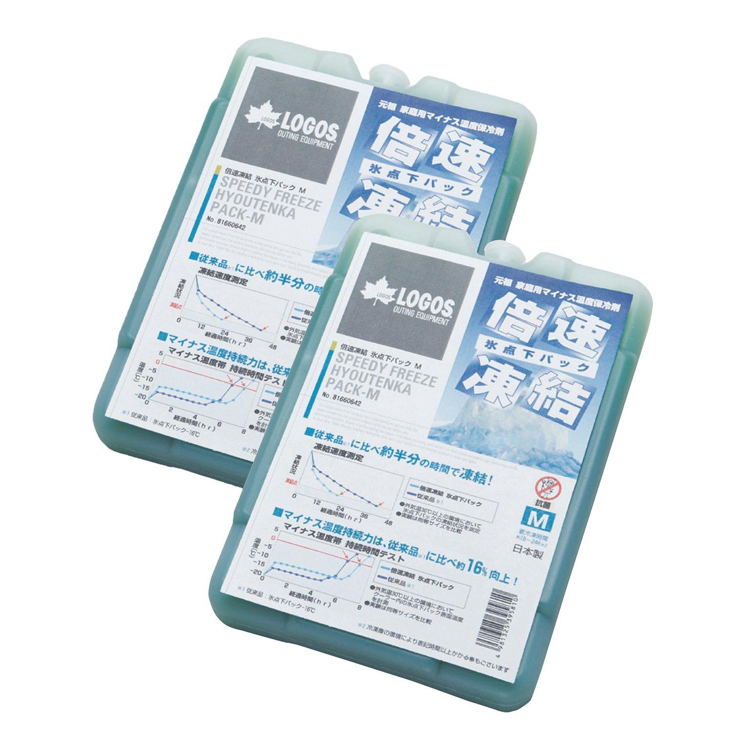 

LOGOS Ice Pack Size Disaster Made in Japan [Amazon.co.jp Exclusive] Packs, Double-Speed Freezing, Sub-Zero M, 2-Pack, Long-Lasting, Preparedness,