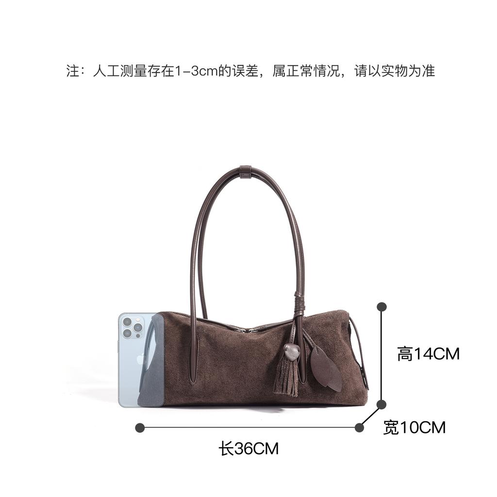 New model genuine leather frosted bag with a simple texture, casual and relaxed underarm tote bag
