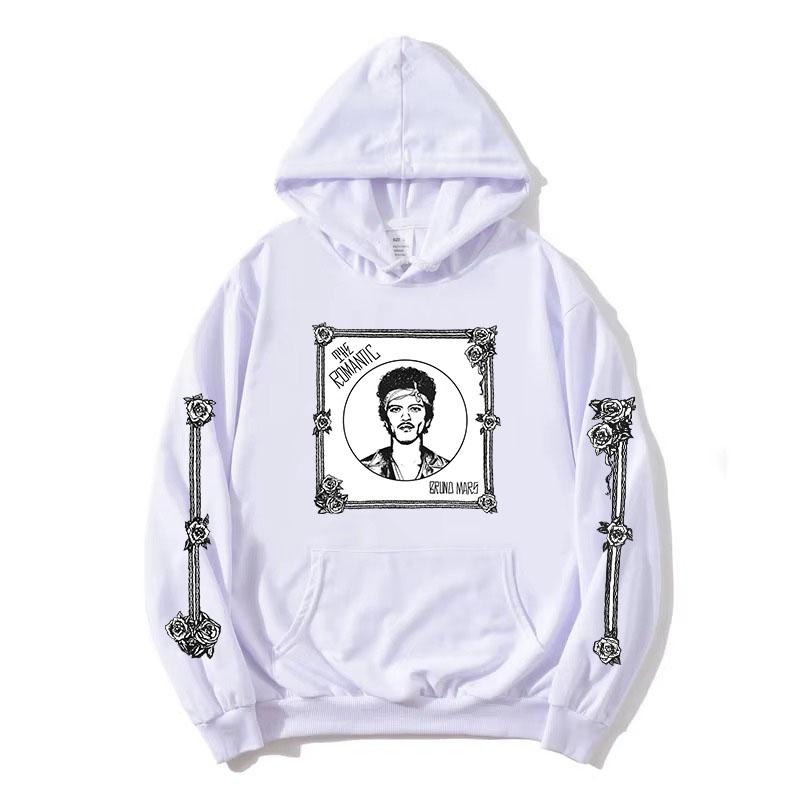 The Romantic Tour Hoodie BRUNO MARS Singer Design Sweatshirt Long Sleeve Loose Hooded Pullovers Women Men Clothing Print Merch
