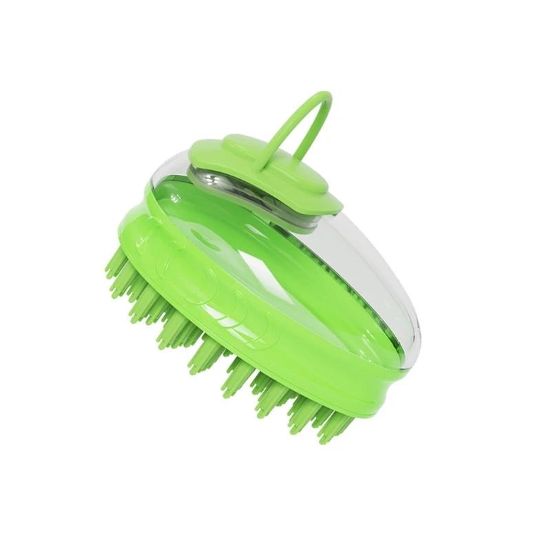 Dog Bath Brush With Soap Dispenser Silicone Massage Pet Shampoo Brush For Grooming And Washing