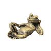 Meditation Frog Figurine Alloy Mini Zen Frog Statue Retro Miniature Frog Desktop Ornament for Home Office Drawing Room Decoration