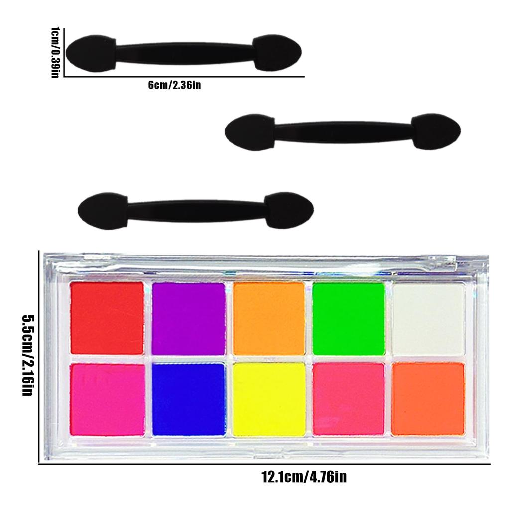 Fluorescent Nail Powder, 10-Color Set, Solid Nail Powder Palette, Neon Powder, Pigment, Color Powder, Glitter, for Nail Art, Resin, DIY Nail