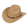 Western Cowboy Top Hat Spring And Autumn New Jazz Hat Big Brim Pentagram Belt Accessories Felt Hat Men And Women