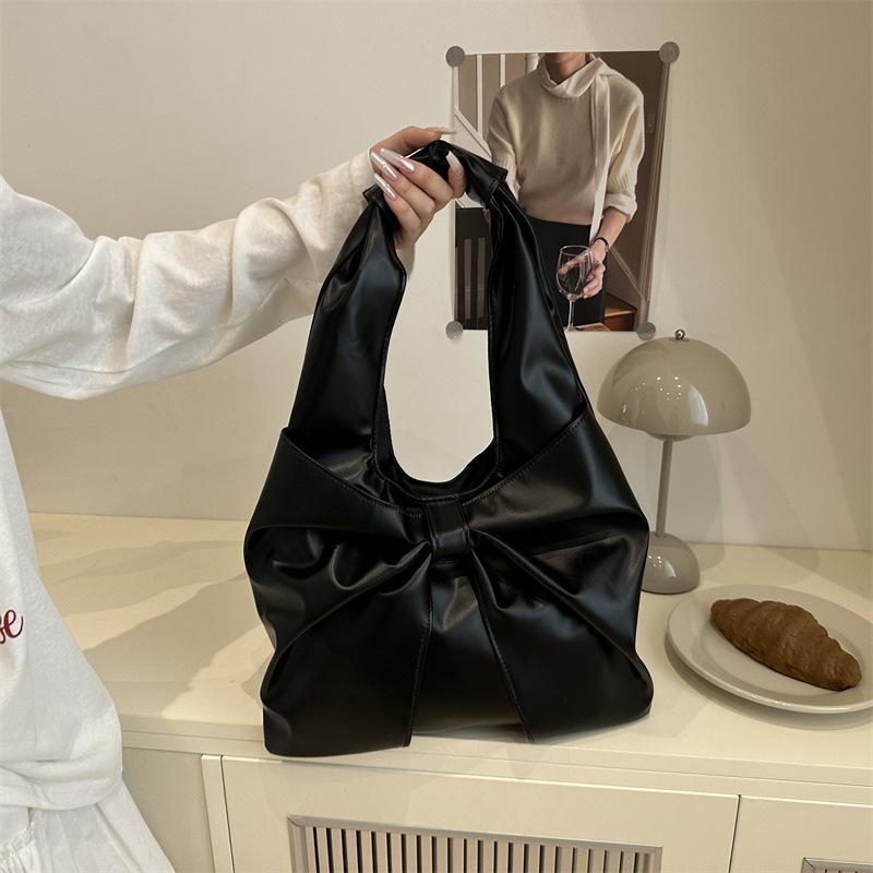 

Foreign style large-capacity fashion bow tote bag women s new simple summer design exquisite shoulder bag чорний