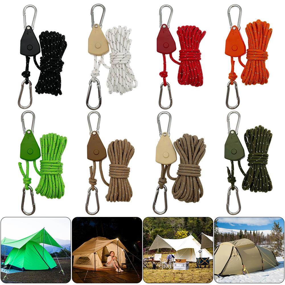 5M Camping Tau Telt Justerbar Tau Feste Fast Spenne Hengere Lys Utendørs Guy Lines Refleks Camping Markise Vind Tau