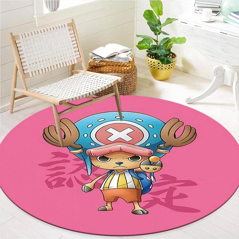 One Piece Tony Tony Chopper Round Area Rug Carpet Rug For Living Room Bedroom Sofa Playroom Decor Nonslip Floor Mat
