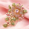 Sparkly Rhinestone Flower Brooch Pins Multicolor Exquisite Design Corsage Jewelry Accessories For Wedding Party Daily Wear