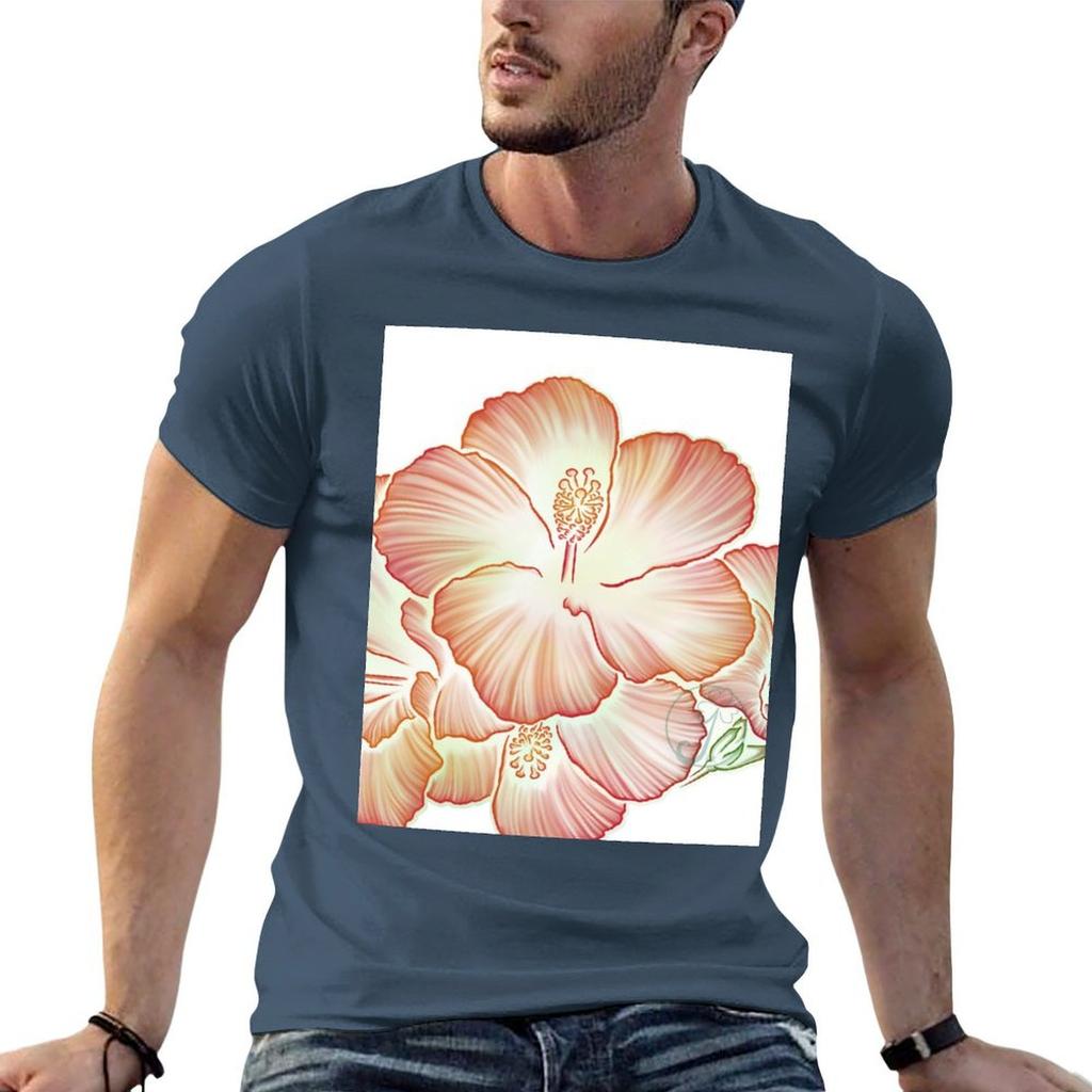 Hibiscus pattern TShirt Odor Resistant Short Sleeve Top