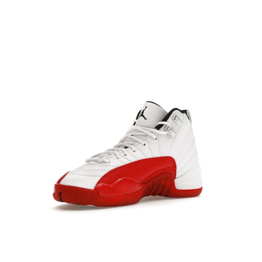 Air Jordan 12 Retro GS Cherry 2023 Kids Sneakers White Metallic-Silver Varsity-Red 153265-116