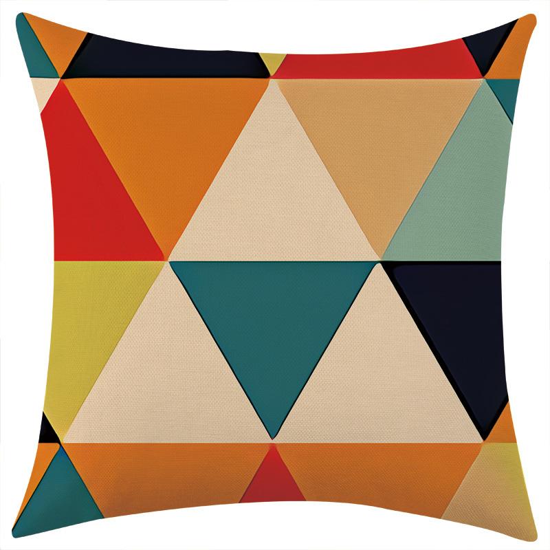 

New Color Triangular Geometric Abstract Linen Pillowcase for Car Sofa Lumbar Pillow Cushion 45 * 45 separate pillow cover