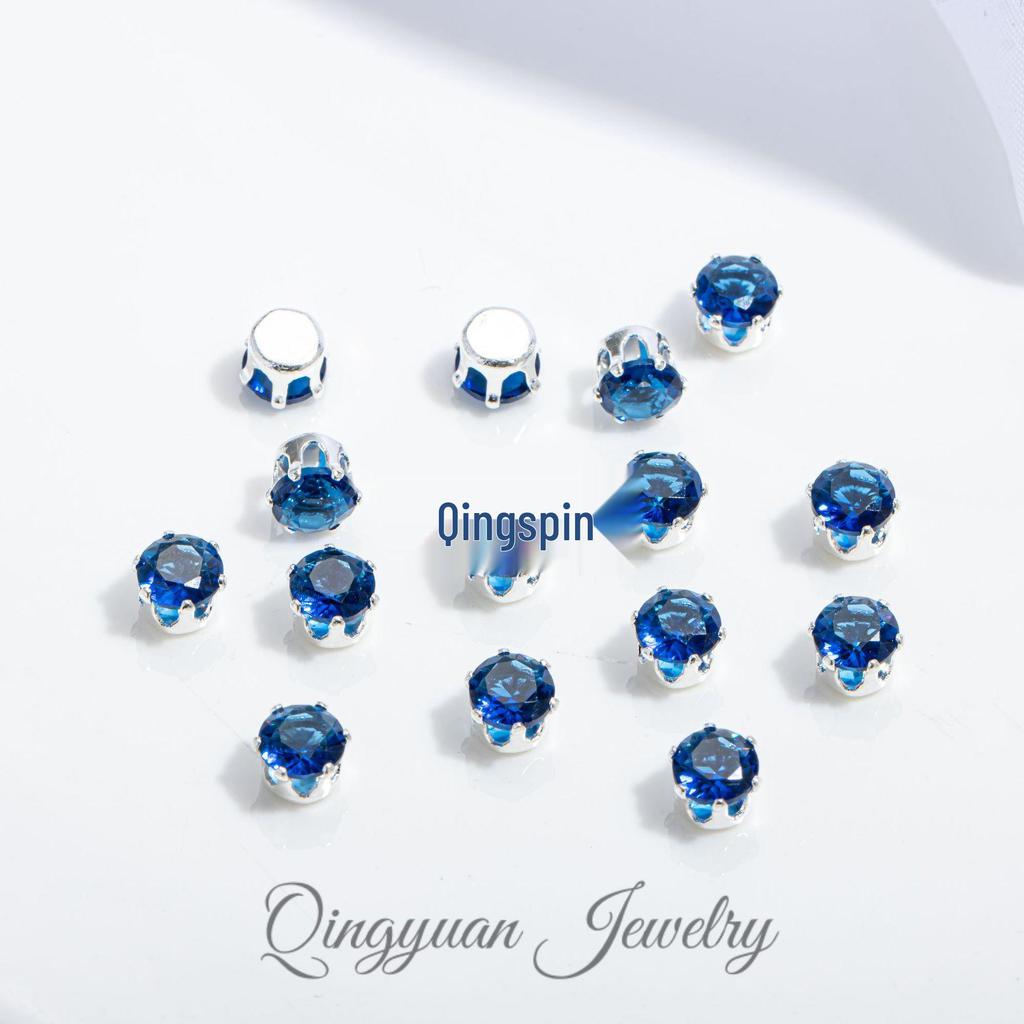 Round Claw Zircon Crystal DIY Jewelry Accessories for Bracelets, Necklaces, Wedding Dresses, and Dance Costumes
