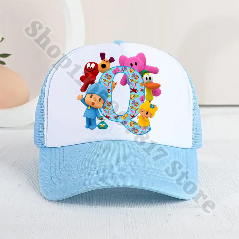 Kids Cartoon Cute Caps Summer Casual Sunbonnet Pocoyoed Anime Printed Baseball Cap for Boy Girl Children Hat Birthday Gifts