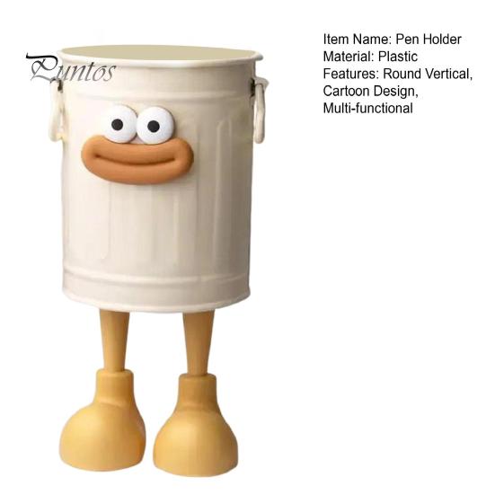 Cartoon Pen Holder Round Vertical Pencil Holder for Office Home Study Desktop Accessories Storage Organizer for Pens Erasers Crayons