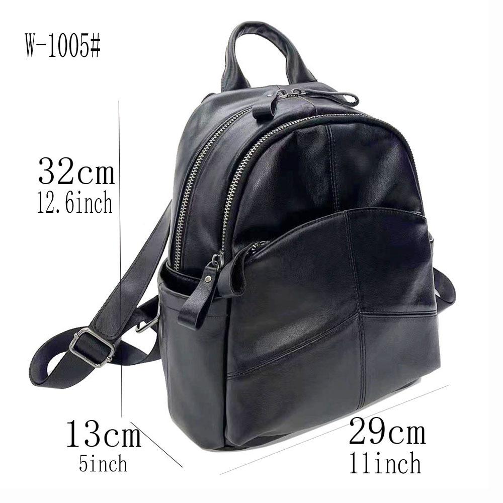 Leather Women'S Bag Leather Backpack Large Capacity School Bag College Style Backpack Retro Bag
