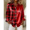 Vánoční dámská košile Grafika Vánoční stromek Vintage Stylová Moderní Dlouhý rukáv Límec Běžné topy Denní Svátek Zima