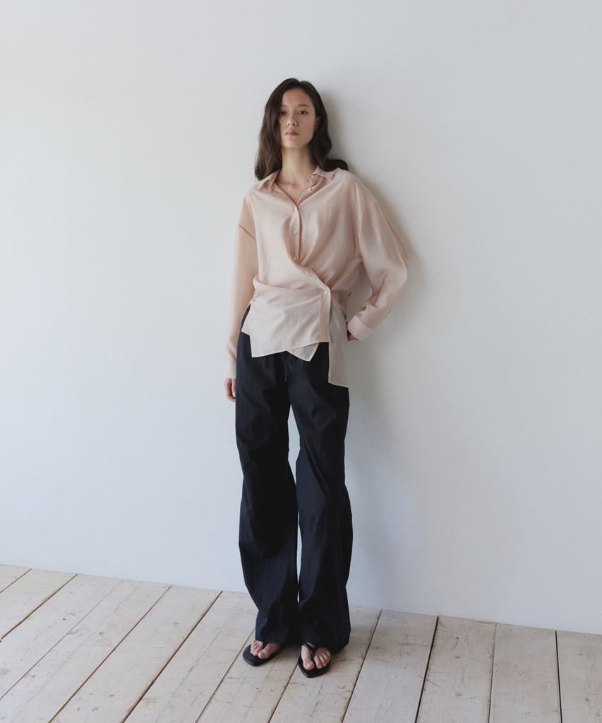 Ieoning Easy String Cotton Pants, Black