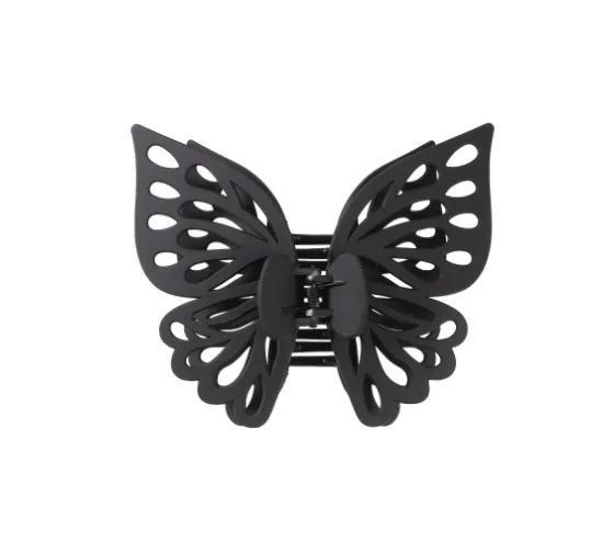 Double Layered Hollow Butterfly Hair Clip Large Solid Color Frosted Butterfly Clip Women's Fashion Hair Accessory Gift Hair Clip