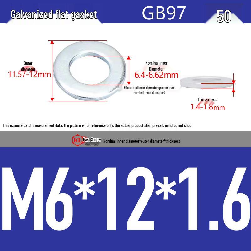 Galvanized Hex Nuts, Flat Washers, Spring Washers in M2-M48, Blue and White Zinc Coated