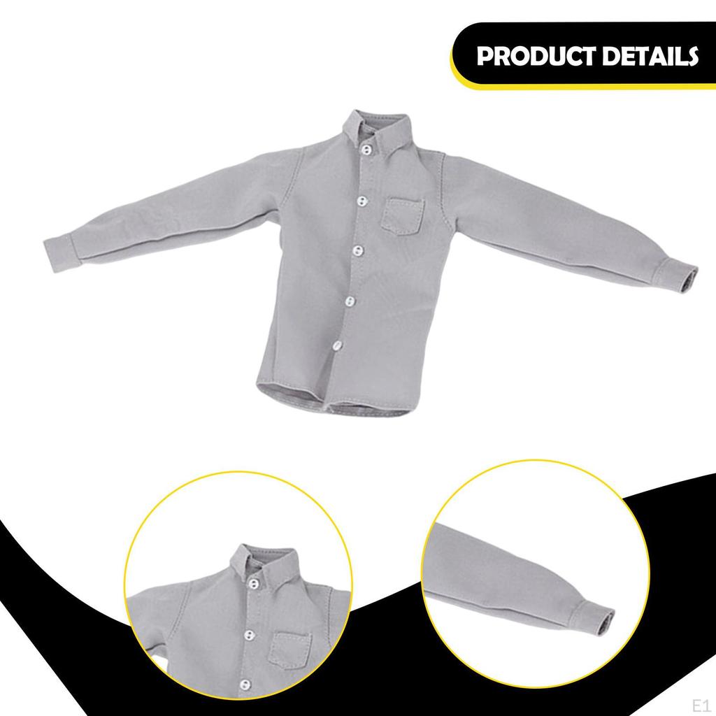 1/6 Scale Action Figure Clothes Doll Costume Accessories Men's Shirt Mini Fashion Dress up for 12