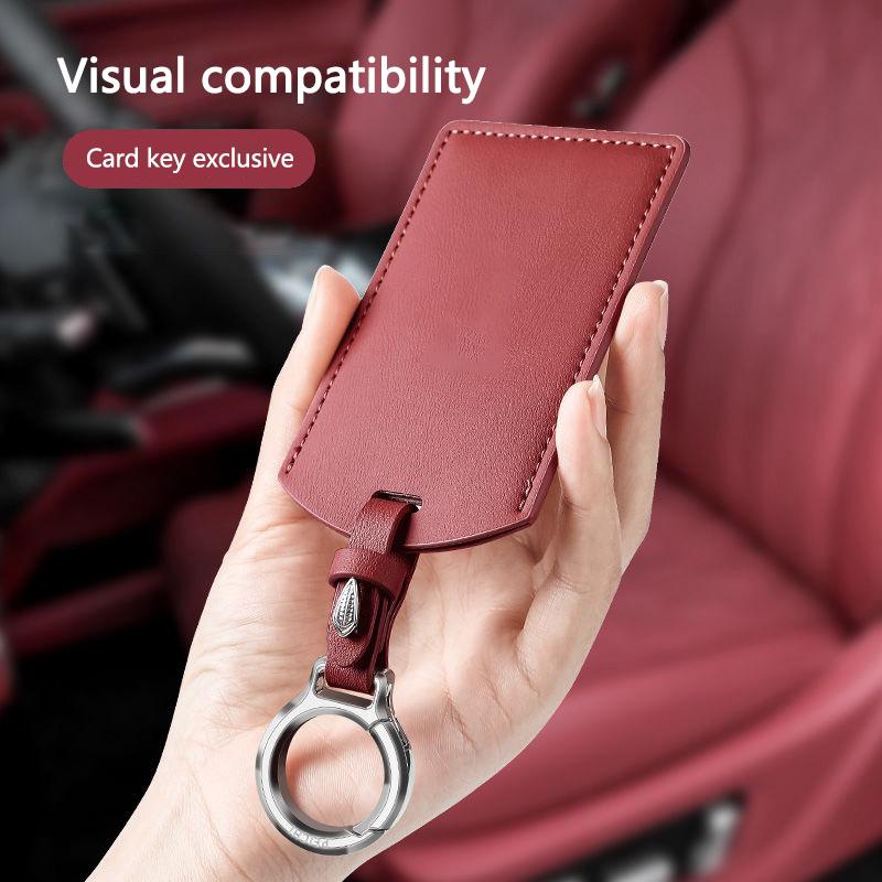 Capa de Couro para Chave de Carro Inteligente NFC, Bolsa para Chave, Suporte Shell Para Volvo EM90 EX30 2024 Polestar Acessórios de Proteção de Chave Automotiva