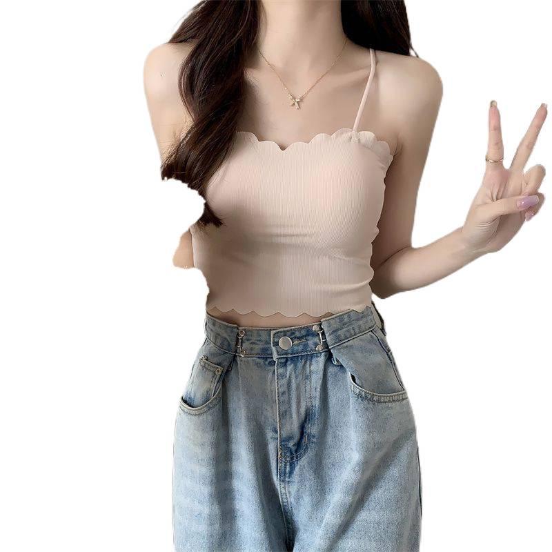 Trägerloses Camisole aus Eis-Seide: Gepolstert, Ohne Bügel, Dünner Stil für Schülerinnen - Perfekte Sommer-Unterwäsche oder Oberbekleidung
