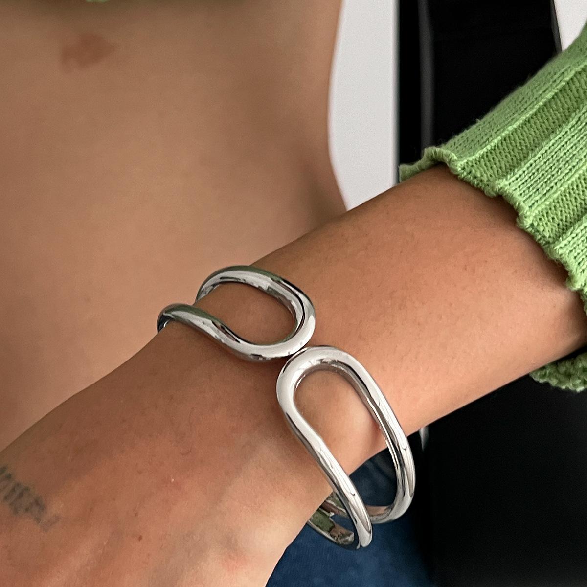 

Популярные украшения, индивидуальность, преувеличенный дизайн, браслет, геометрический нерегулярный хип-хоп глянцевый браслет