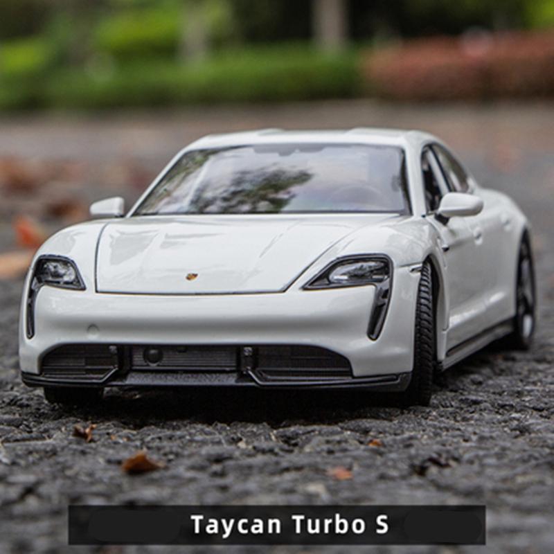 Welly 1/24 Porsche Taycan Turbo S Legering Sportsbil Modell Støpte Metall Nye Energikjøretøyer Bilmodell Simulering Leker til Barn Gaver