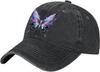 Vibrant Butterfly Graphic Washed Baseball Cap Soft Adjustable Outdoor Dad Hat Unisex