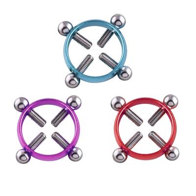 Fashion Women Colorful Piercing Breast Nail Screw Bell Pendant Fake Nipple Ring Jewelry