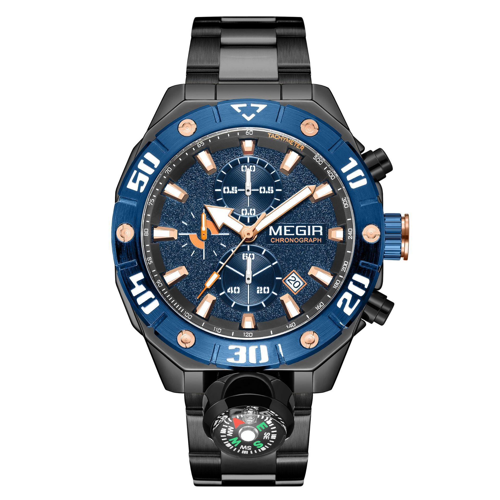 Waterproof Men S Multifunctional Chronograph Compass Outdoor Sports Watch 2219