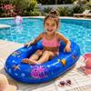Barco insuflável - SIROCO - Barco azul 107 cm com motivos marinhos - Fundo insuflável - 107 cm - PVC resistente