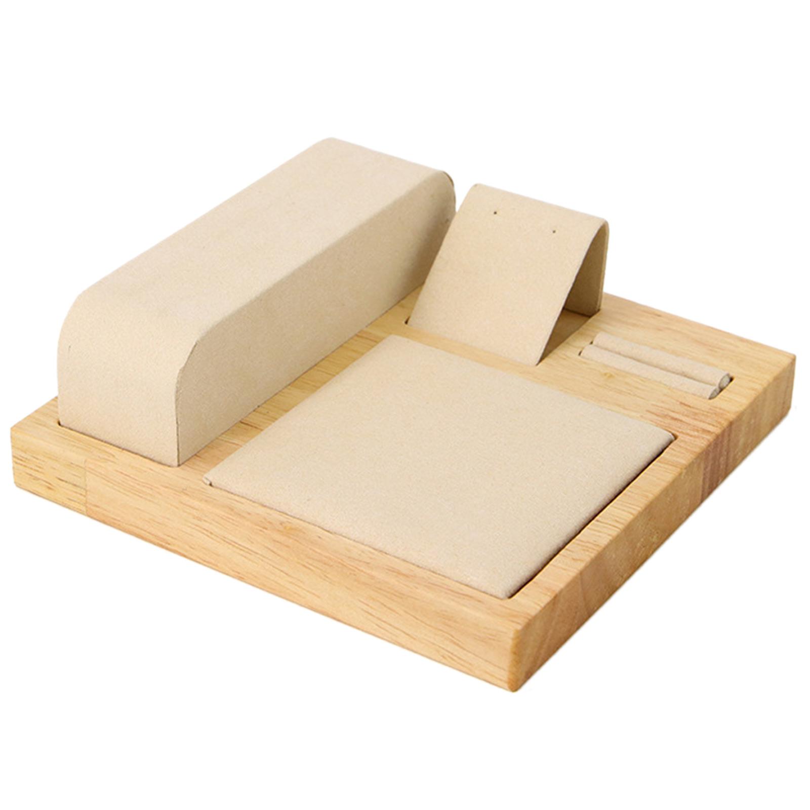 

Деревянный органайзер для ювелирных изделий, стильная подставка для ожерелий и браслетов, подставка для ювелирных изделий, презентационная подставка для аксессуаров бежевый