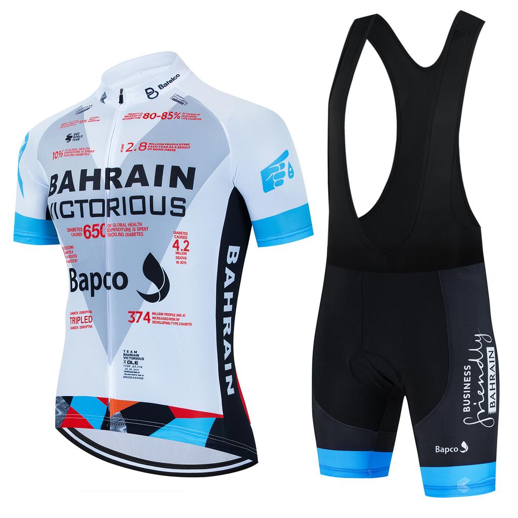 Bahrain Victorious Team 2024 Summer Men Anti-UV Cycling Jersey Set Breathable Racing Sport Bicycle Jersey MTB Cycling Clothing