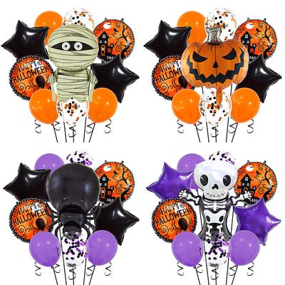 Halloween Party Balloon Decoration Skull Pumpkin Aluminum Film Kindergarten Celebration Scene Arrangement Children Take Pictures