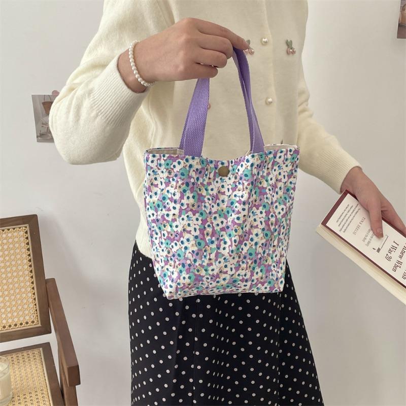11 Autumn and winter retro casual bento bag, hand bag, work sundries, small cloth bag, women's portable tote bag