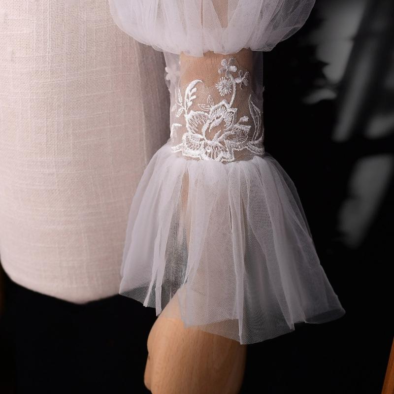 Delicate Sheer Bride Gloves With Open Finger Design Wedding Arm Sleeves For Bridal Accessories And Formal Occasion