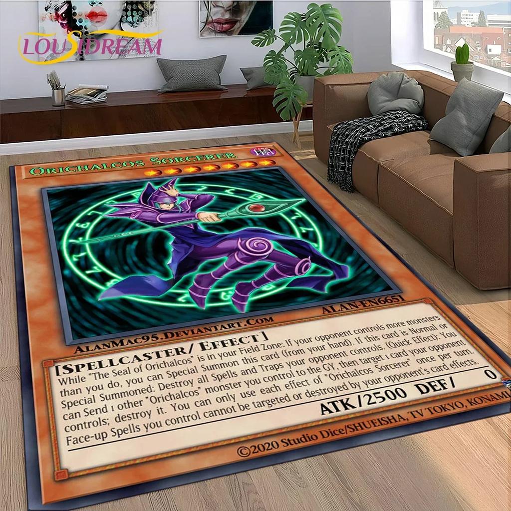 27 Style Yu-Gi-Oh Blue Eyes Dragon Monster Gold Card Cartoon Game Carpet Rug for Bedroom Living Room Home Sofa,Decor Floor Mat