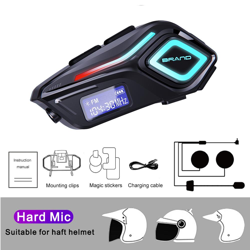 Kebidumei Motorcycle Wireless Bluetooth 5.3 IPX8 Waterproof Helmet Headset Hands-free Hands Free Call Anti-interference Earphone