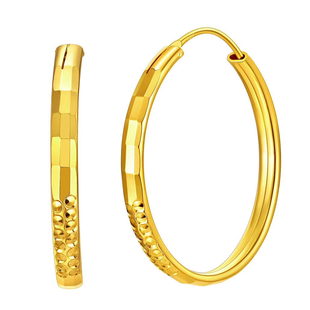 

Earrings for Gold Hoop K18 Large Ring Diameter Stylish Accessories [Silvora] Women, Earrings, Gold, Earrings, Simple, 50MM,