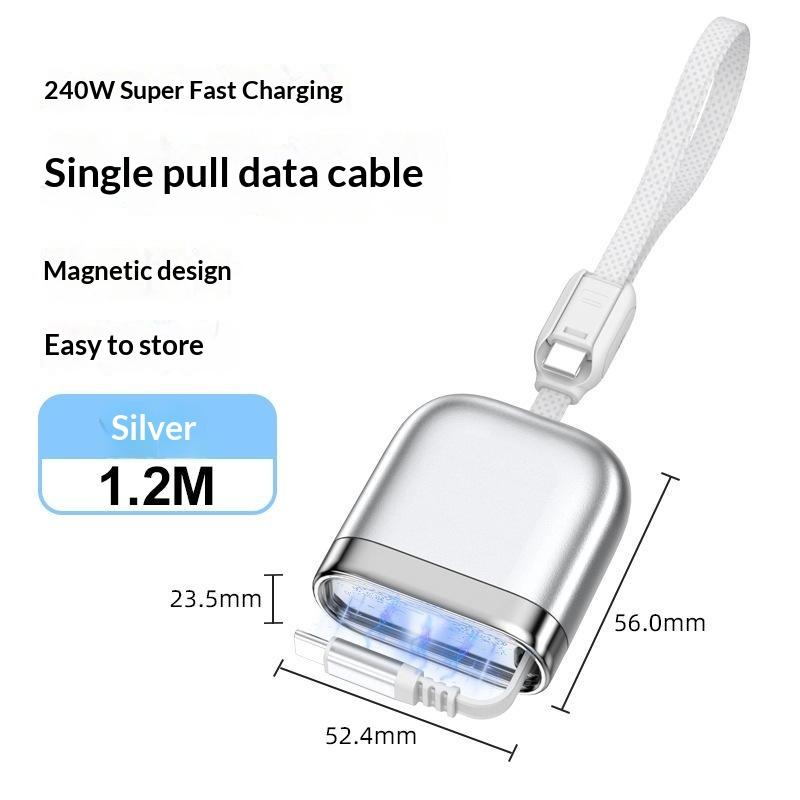 240W Usb C To Usb C Super Charging Retractable Cable Portable Type C Fast Charge Data Cable For Most Mobile Phones