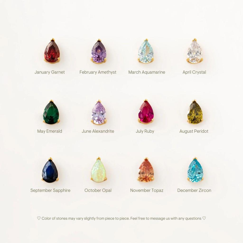 Teardrop Zircon December Birthstone Necklace