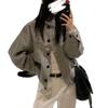 Women's American Retro Stand Collar Casual Baseball Jacket - Autumn/Winter Loose Fit Trendy Design