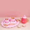 Pink Wooden Teapot Tea Cup Afternoon Tea Set Children Toy For Roleplaying