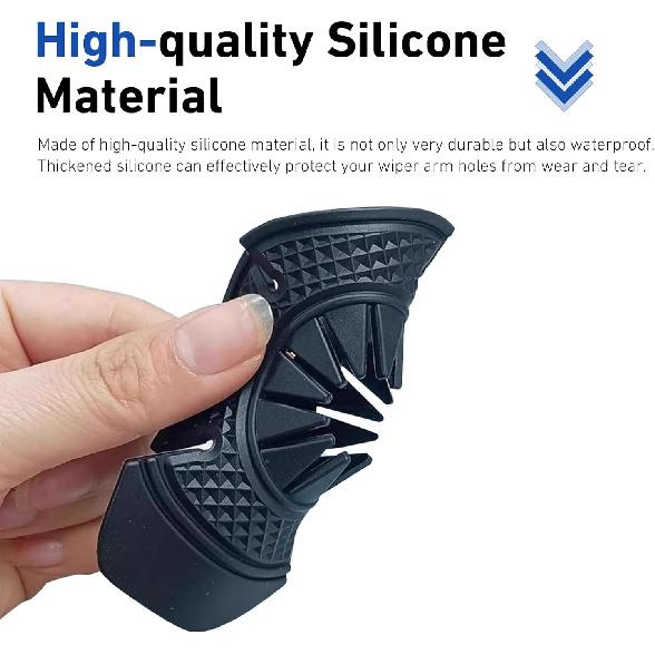 WZP 2PCS Car Wiper Arm Hole Protection Pad, Silicone Wiper Hole Protective Cover, Anti-Leaf Dust-Proof Front Windshield Wipers Pivot Protective