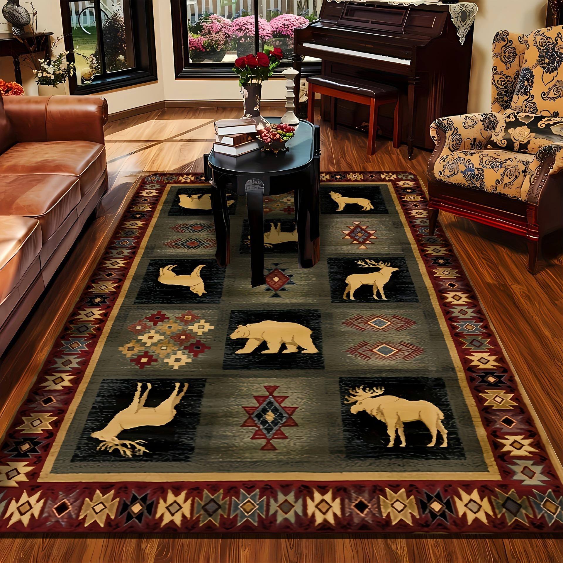 

Animal Crystal Velvet Floor Mat Living Room Sofa Coffee Table Dirt Resistant and Easy To Maintain Large Carpet 40*60cm [crystal velvet dot bottom]
