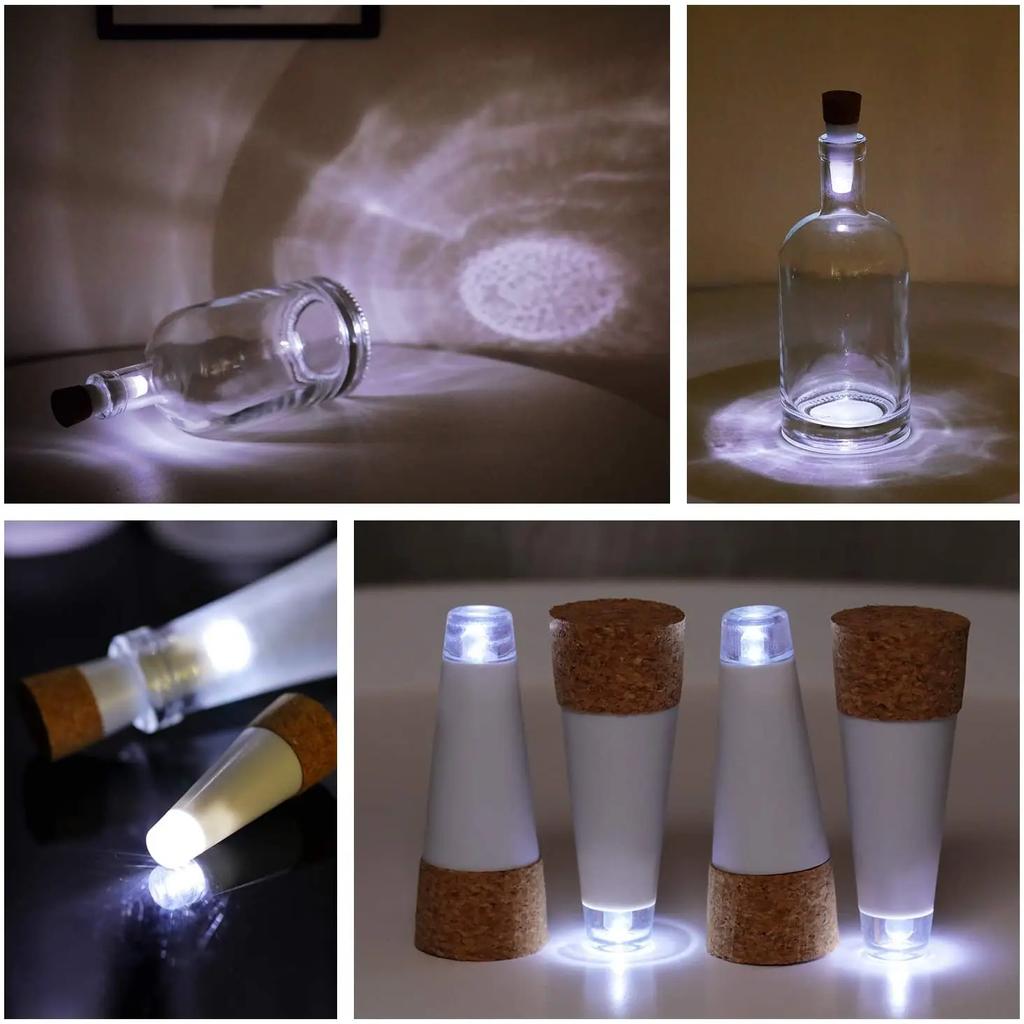 Mini Flaschenlichter Korkform Bastellicht USB-betrieben Korklichter Weinflaschen Partydeko Weihnachten Hochzeit Wiederaufladbare Lampe