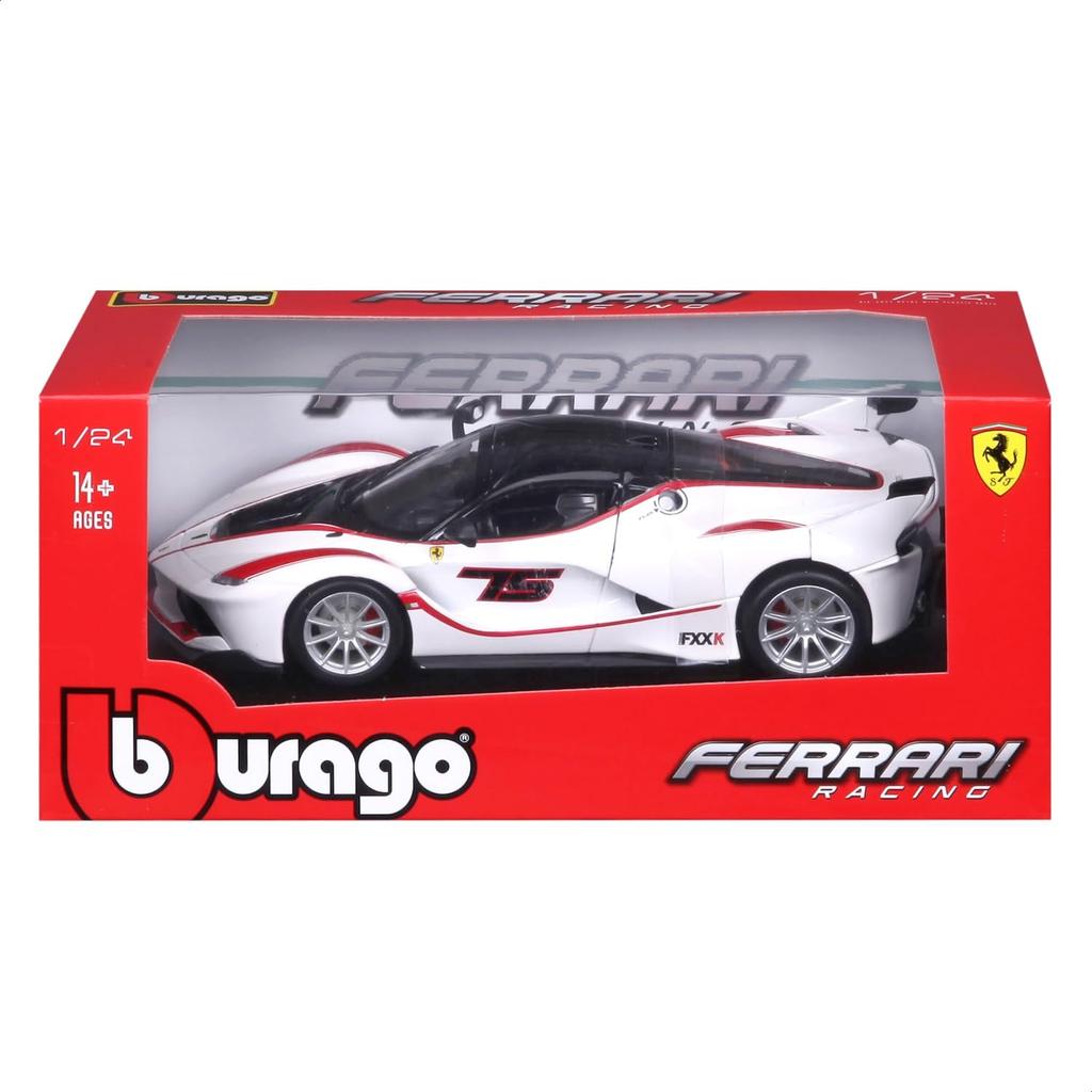 Bburago 1/24 Scale Ferrari FXX K #75 White / Diecast Model Car, Finished Model, 18-26301 (#75)